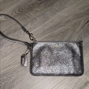 Coach Legacy Glittery Silver Wristlet